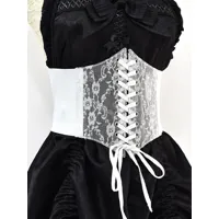 corset accessoires gothique lolita blanc polyester dentelle divers
