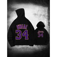 sweat à capuche lakers no. 34 oneal manches longues