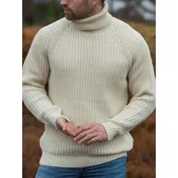 pulls homme pull homme maille col montant hiver ecru blanc ecru blanc