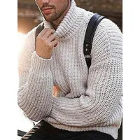 pulls homme cardigan maille col montant automne beige