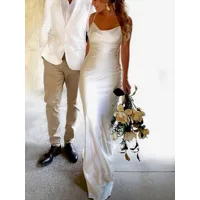 robe de mariée simple sirène sans bretelles plissée sans manches 45 cm robes de mariée