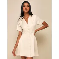 robes chemises blanc col en v boutons manches courtes polyester robes mini surdimensionnées robes