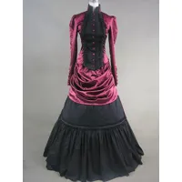 victoria robe opéra médiévale costume rococo marie antoinette vintage robe volants en satin noir rétro femmes déguisements halloween