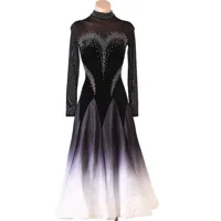 costumes de danse de salon noir femmes sexy polyester danseuse robe moulante strass robe de danse