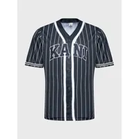 karl kani t-shirt serif pinstripe baseball 6033360 noir relaxed fit