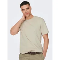 only & sons t-shirt 22025208 beige regular fit