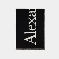 echarpe classic logo - alexander mcqueen - laine - noir
