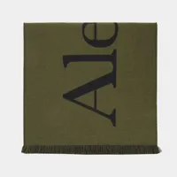 écharpe sc classic logo - alexander mcqueen - laine - khaki/noir