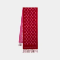 echarpe ribbon reverse - alexander mcqueen - laine - rouge