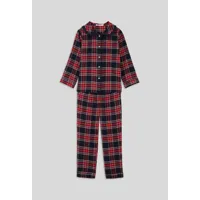 pyjama long à carreaux col claudine en coton bio, certifié oeko-tex
