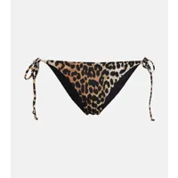 ganni culotte de bikini à motif léopard