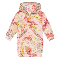 camilla kids robe sweat-shirt à capuche en coton mélangé à fleurs