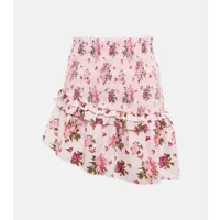 loveshackfancy mini-jupe varana en coton à fleurs