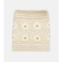 alanui mini-jupe daisy en crochet