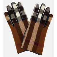 burberry gants en laine à carreaux