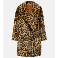 redvalentino manteau en fourrure synthétique à motif léopard