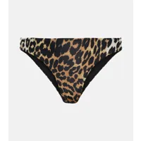 ganni culotte de bikini à motif léopard