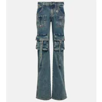 blumarine pantalon cargo à taille basse en jean