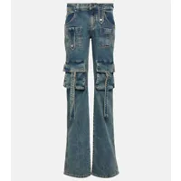 blumarine pantalon cargo à taille basse en jean