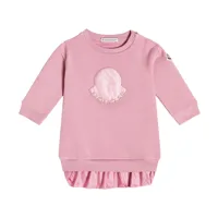 moncler enfant bébé – robe pull en coton mélangé à logo