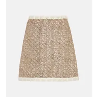 giambattista valli mini-jupe en tweed de lurex® à taille haute