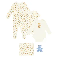 polo ralph lauren kids bébé – set de 3 body, couverture et peluche en coton