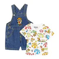 moschino kids bébé – set t-shirt et combi-short en coton
