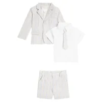patachou bébé – set veste, cravate, chemise et short en coton