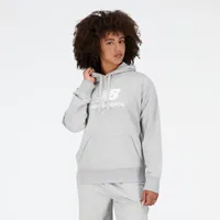 new balance femme sweats à capuche essentials stacked logo en gris, cotton, taille 2xl