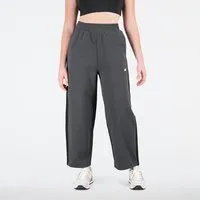 new balance femme pantalons athletics remastered textured doubleknit pant en noir, cotton, taille m