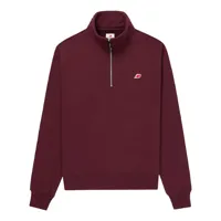 new balance unisexe made in usa quarter zip pullover en rouge, cotton fleece, taille l