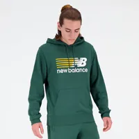 new balance homme sweats à capuche nb classic en vert, fleece, taille m