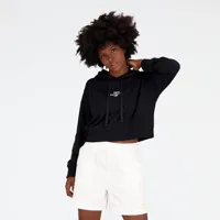 new balance femme essentials reimagined archive french terry hoodie en noir, cotton, taille l