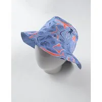chapeau réversible à imprimés, bleu clair/orange