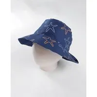 chapeau réversible à imprimé étoile de mer, bleu marine/orange