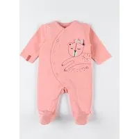 pyjama 1 pièce léopard en jersey, rose corail