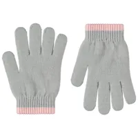 gants en tricot uni à base contrastée pour fille - gris