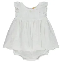 robe body effet 2 en 1 avec broderie anglaise pour bébé fille - blanc
