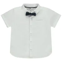 chemise de cérémonie + nœud papillon pour bébé garçon - blanc