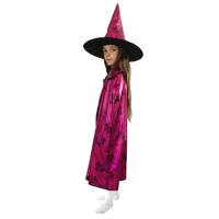 déguisement cape + chapeau de sorcière rose 3-8 ans - rose