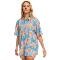 another sun - chemise hawaïenne à manches courtes pour femme - bleu - roxy