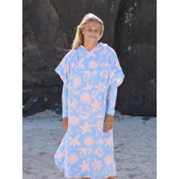 stay magical printed - poncho de surf à capuche pour femme - bleu - roxy