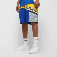 nba nylon utility short golden state warriors, mitchell & ness, apparel, royal/yellow, taille: m