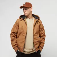 snipes logo metal badge padded hooded blouson jacket, bombers, vêtements, brown, taille: m, tailles disponibles:s,m