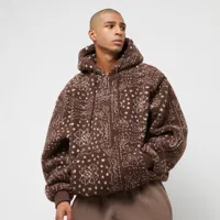 karl kani metal signature paisley os teddy hoodie, sweats à capuche, vêtements, brown / white, taille: xl, tailles disponibles:s,m,l,xl,xs