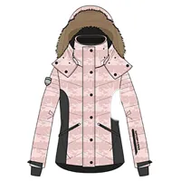 superdry snow luxe puffer jacket rose m femme