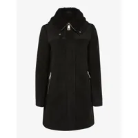 manteau style parka �� empi��cement - noir - femme -