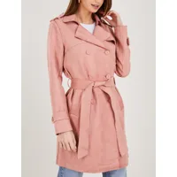 trench coat su��d�� �� bords coupe franche - rose - femme -