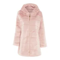 manteau long en fourrure - rose - femme -