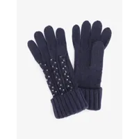 gants en maille strass��s - marine - femme -